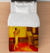 SurArt 97 Twin Comforter elegantly draped over a bed, showcasing its sophisticated design.